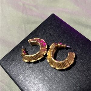 24K gold plated Hoop Earrings by Monet.